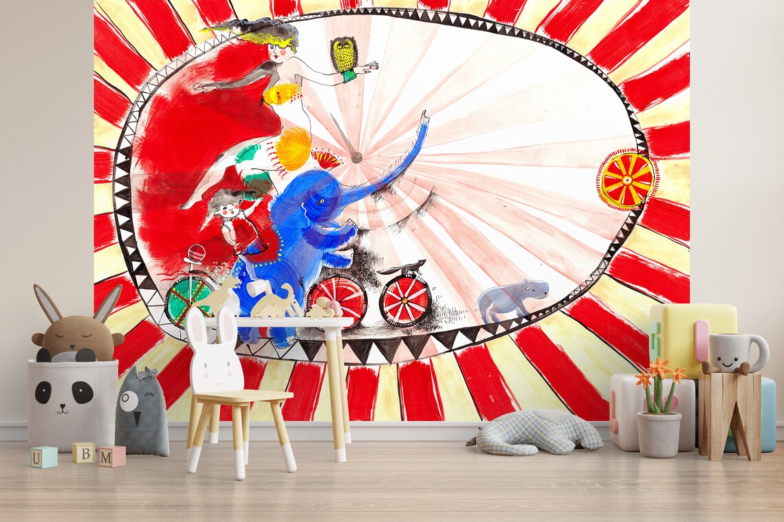 Circus painting print circus performance wall art kids room Etsy