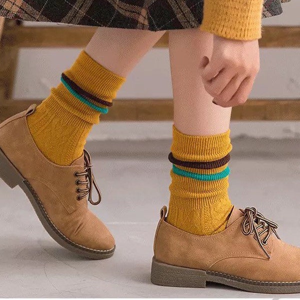 women cotton knit crew socks, short boot socks, stripe tube socks, quarter socks, socks women