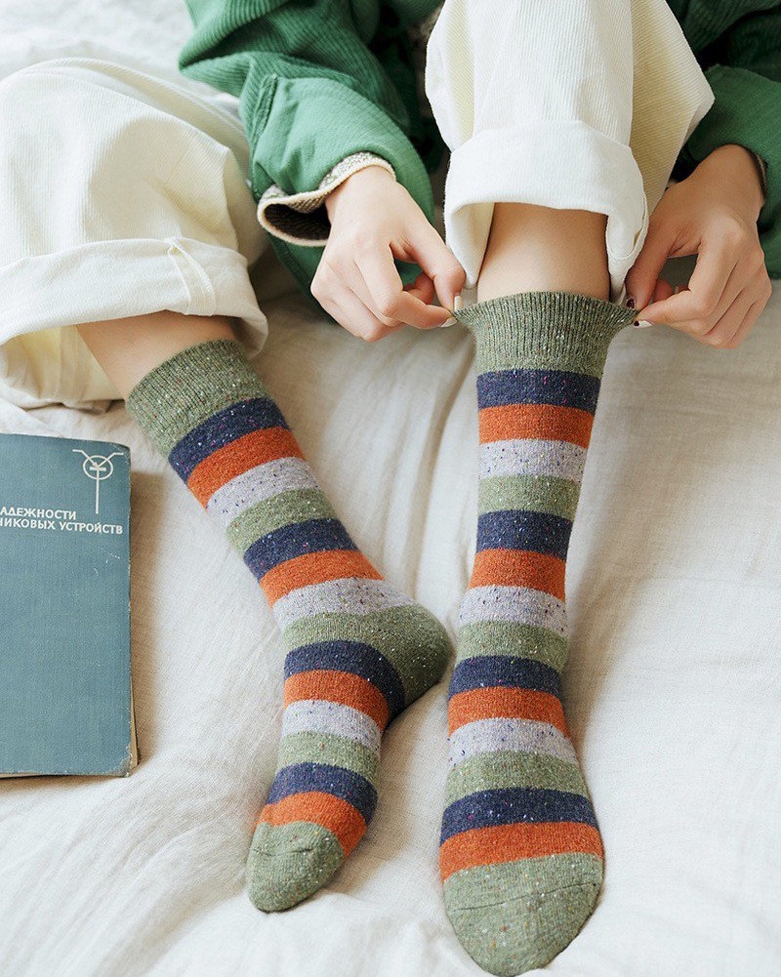 Soft knit wool women tube socks short boot sock quarter Etsy