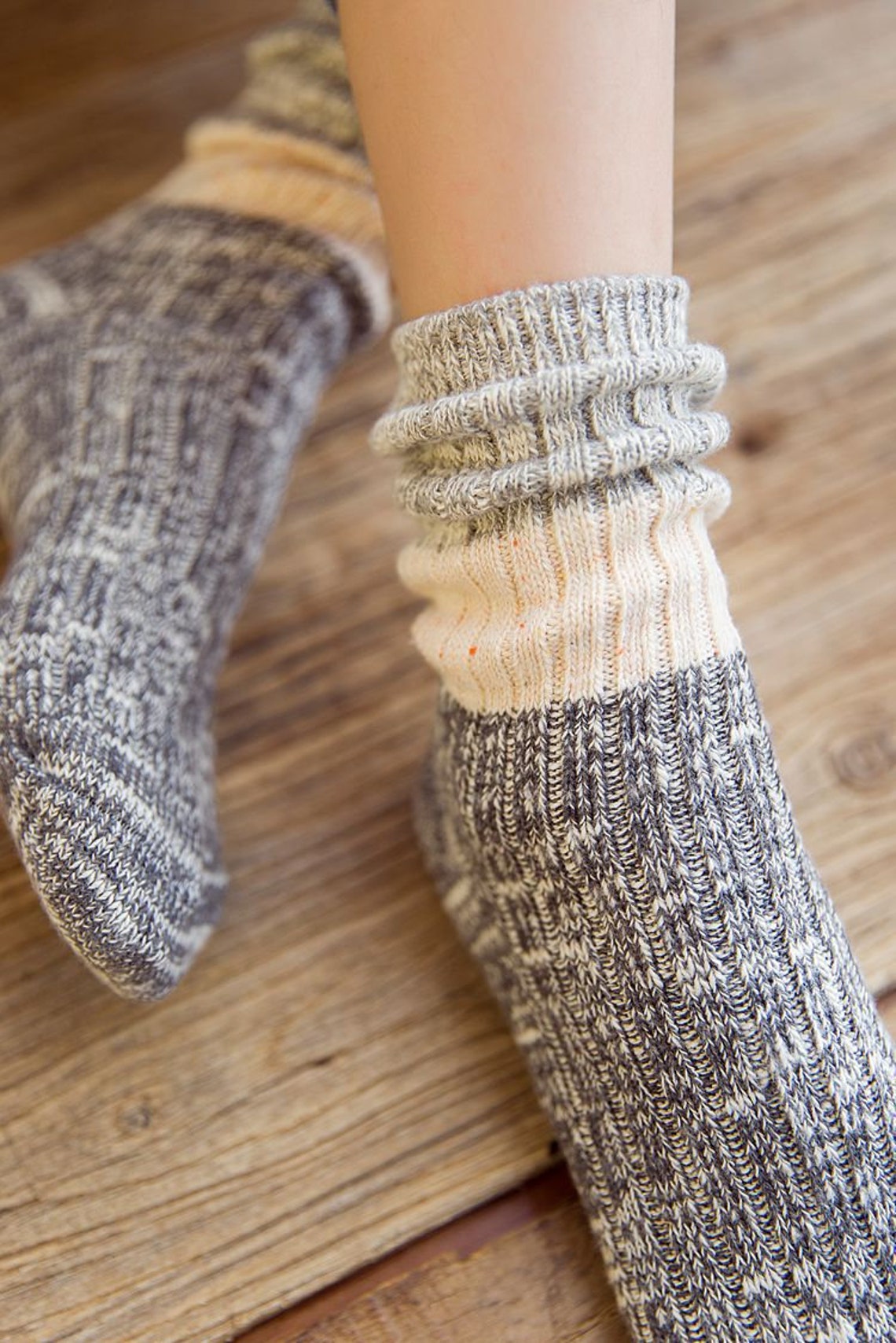Boho knit cotton socks mid calf crew socks short boot socks Etsy