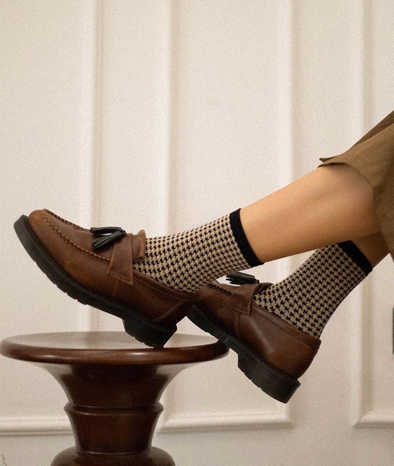 Cotton Women Crew Socks Boho Boot Socks 