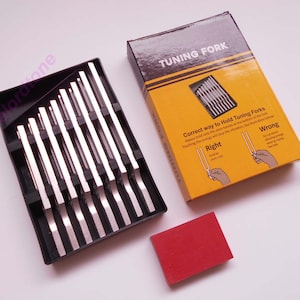 Educational 8 Pc Harmonic Tuning Fork Kit use for general knowledge sound Healing Therapy.