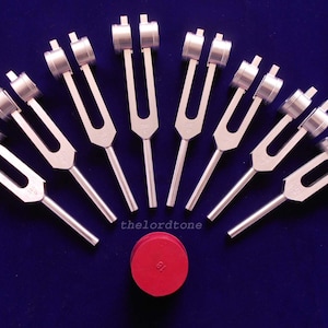 Harmonic weighted 8 tuning fork Activator for sound Healing therapy with velvet bag