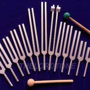 14 PC Meridian Tuning Forks For Sound Healing Therapy With double mallet & Velvet Pouch