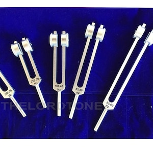 Set Of 5 Psychic Weighted Tuning Fork set for Psychic abilities + Mallet & Velvet bag