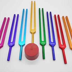 8 Color Chakra Unweighted  Tuning Fork + Soul Purpose  with Activator