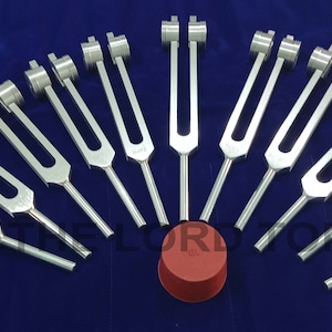 11 Pc Cosmic Octave Planetary Weighted Tuning Fork With Velvet Pouch.