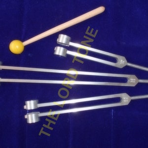 Professional Otto Tuners Tuning forks 32Hz,64Hz, 128 Hz Weighted Tuning Fork with Mallet