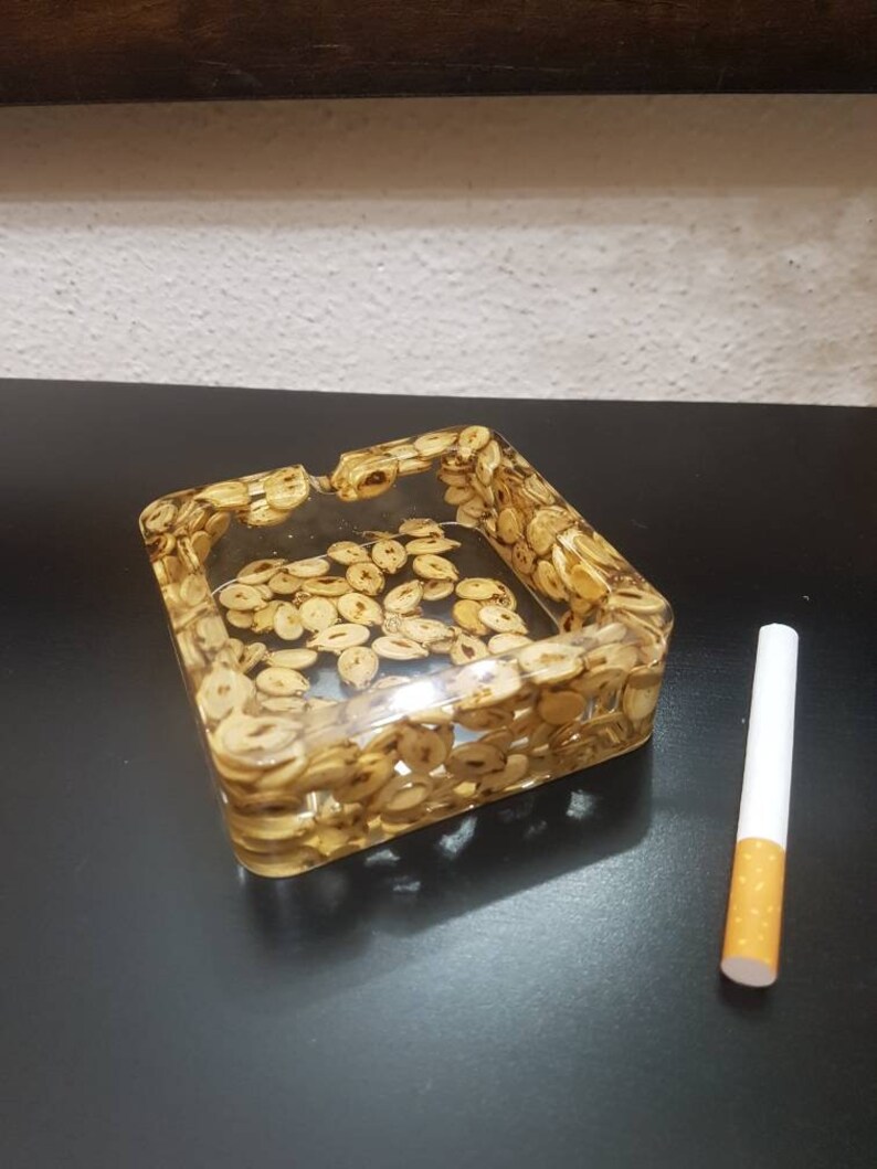 Epoxy resin ashtray. Choose from different types of fillings. Etsy