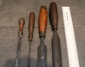 Collectable vintage antique set of chisels wood working carpenters