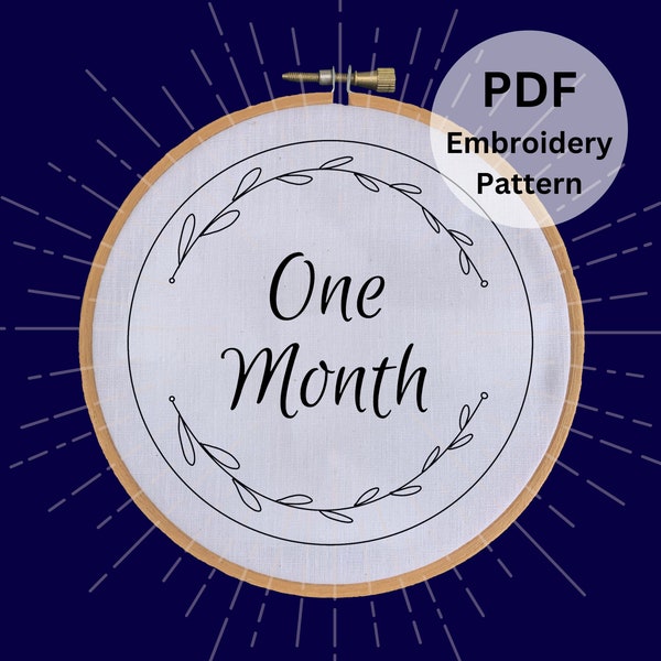 Baby Monthly Milestone Embroidery Pattern - Instant Download PDF