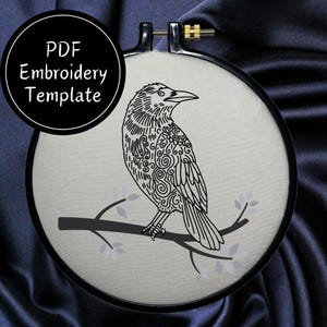 Patrón de bordado a mano Paisley Crow Bordado DIY