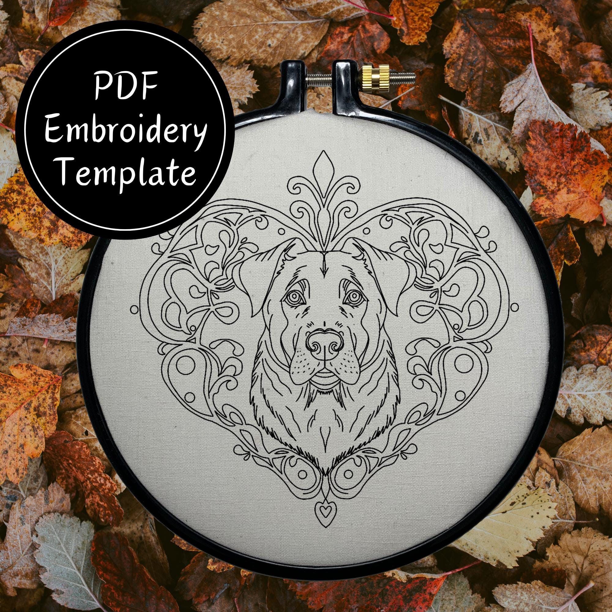 Lab Wmbroidery Pattern Labrador Love Hand Embroidery Pattern DIY Embroidery - Etsy