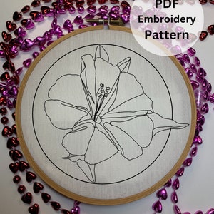 Bloom and Stitch Morning Glory! Vibrant Morning Glory Embroidery Pattern - Instant PDF Download