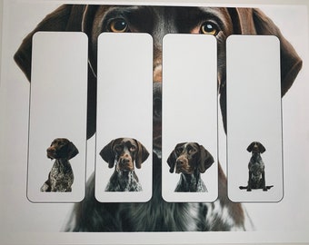 Downloadable German Shorthaired Pointer Bookmarks: Instant Access to 8 Unique and Charming Dog-Inspired Designs for Book Lovers