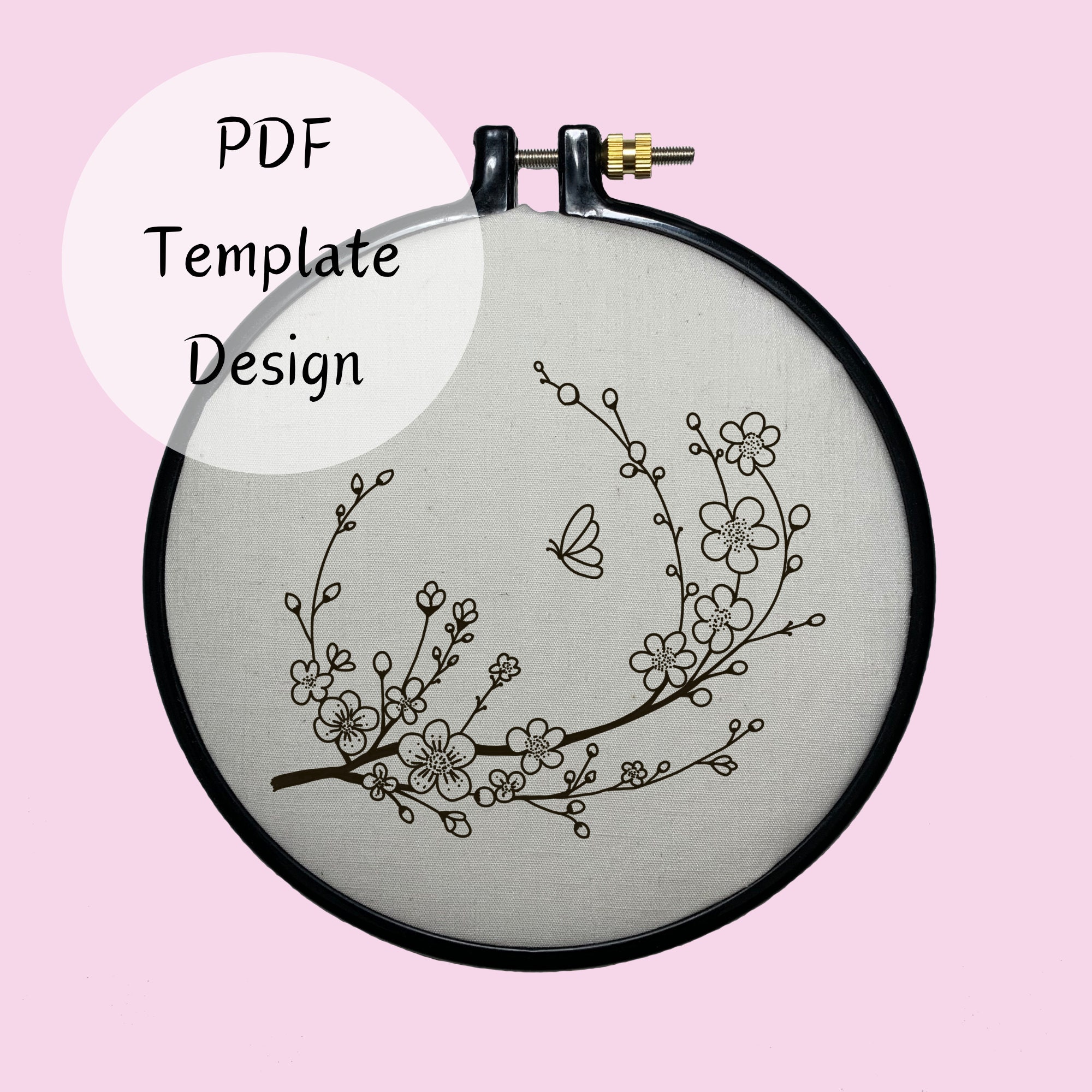 Cherry Blossoms Hand Embroidery Pattern - DIY Design - Etsy