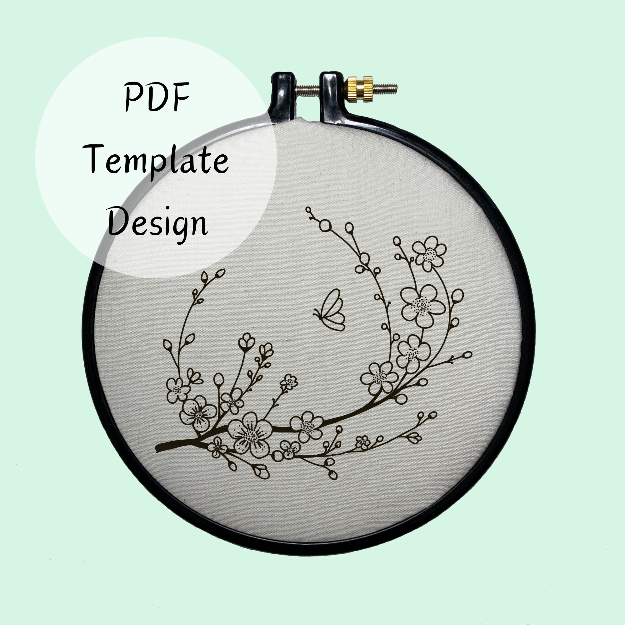 Cherry Blossoms Hand Embroidery Pattern - DIY Design - Etsy