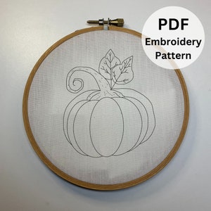 Pumpkin Perfection - Plump Pumpkin Gourd Hand Embroidery Pattern