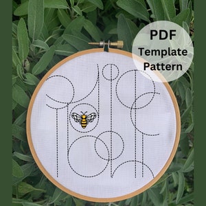 Padrão de bordado de abelha Sashiko: estilo japonês (download instantâneo)