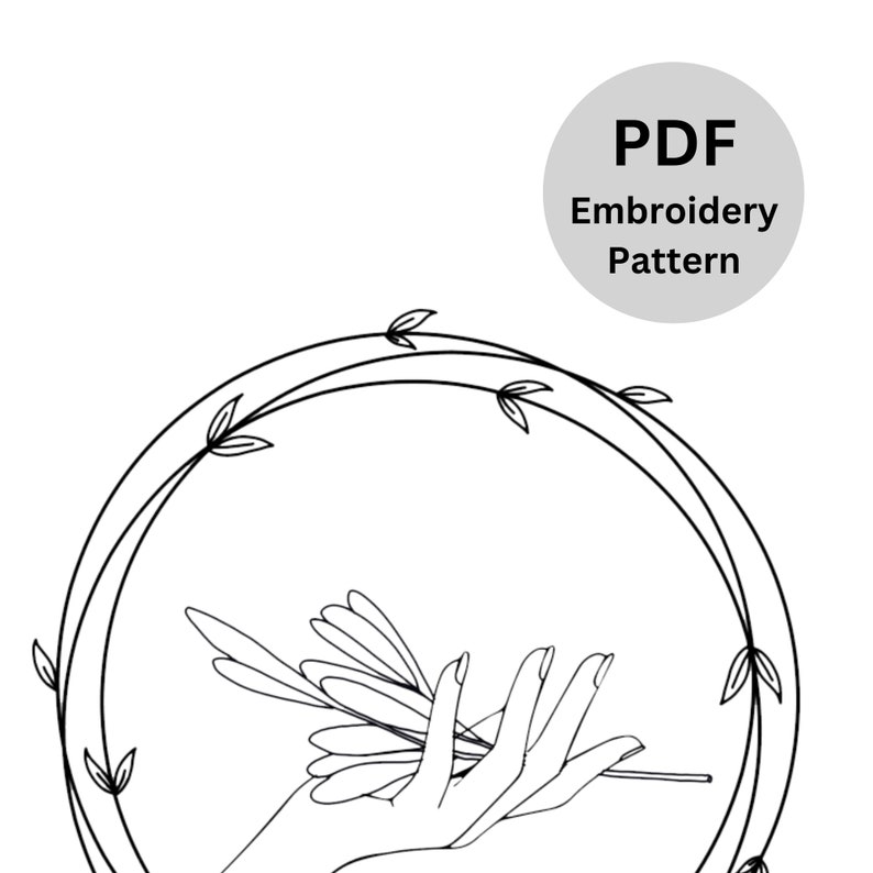 Stitch up Some Magic Hand Holding Leaves Embroidery Patterns Etsy