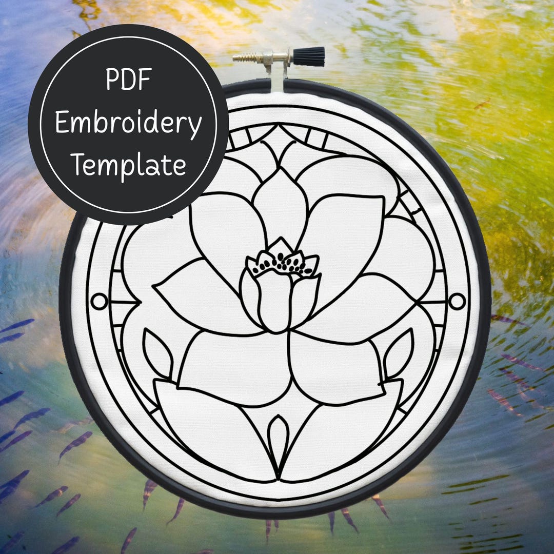 Lotus Flower Hand Embroidery Pattern DIY Floral Design for Hand ...