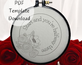 Uplifting Quote Hand Embroidery Pattern - DIY Design