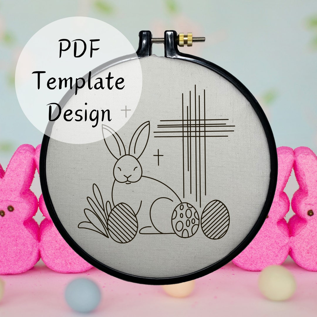 Easter Bunny Hand Embroidery Pattern - DIY Design - Etsy