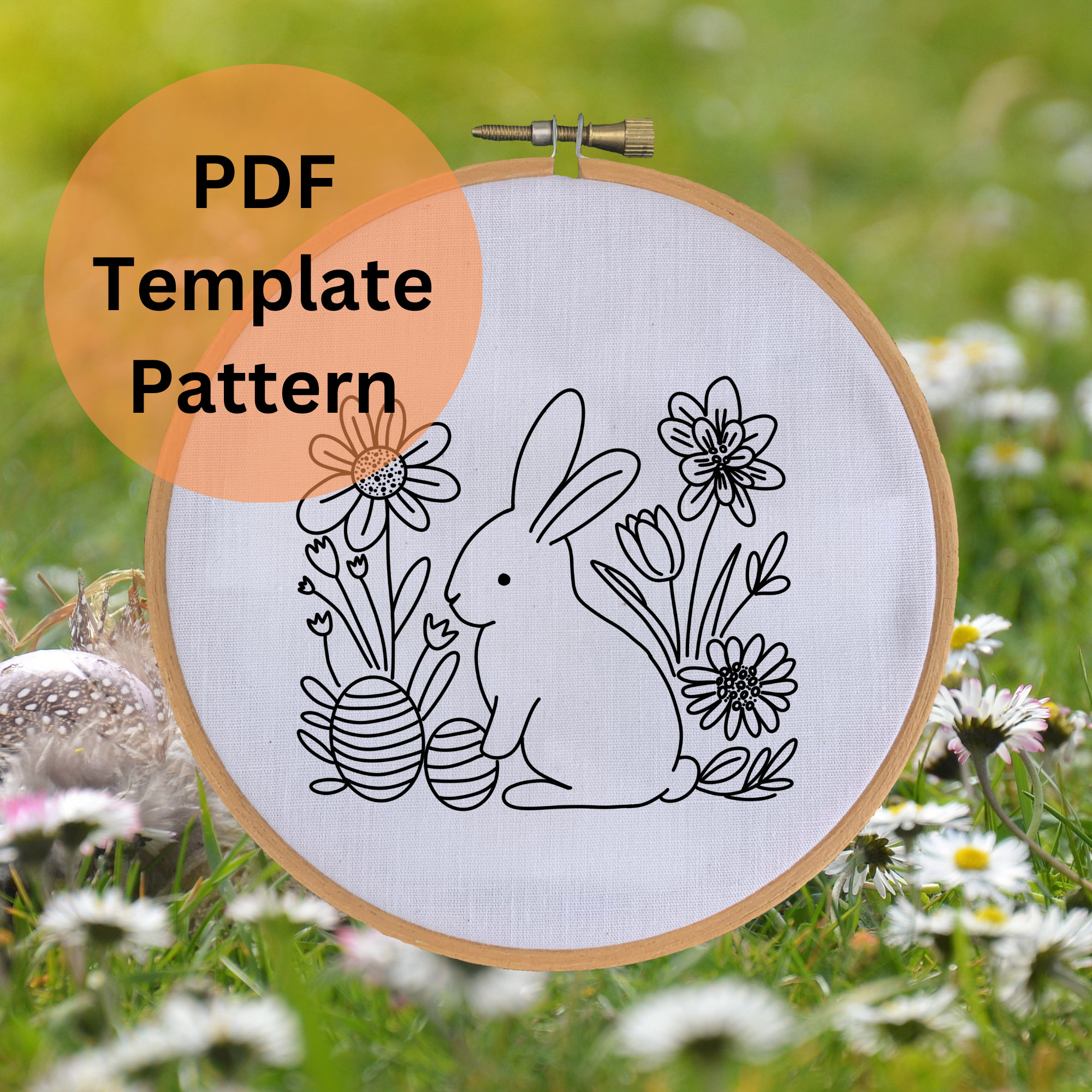 Easter Bunny Hoop Art - Hand Embroidery PDF Pattern - Etsy