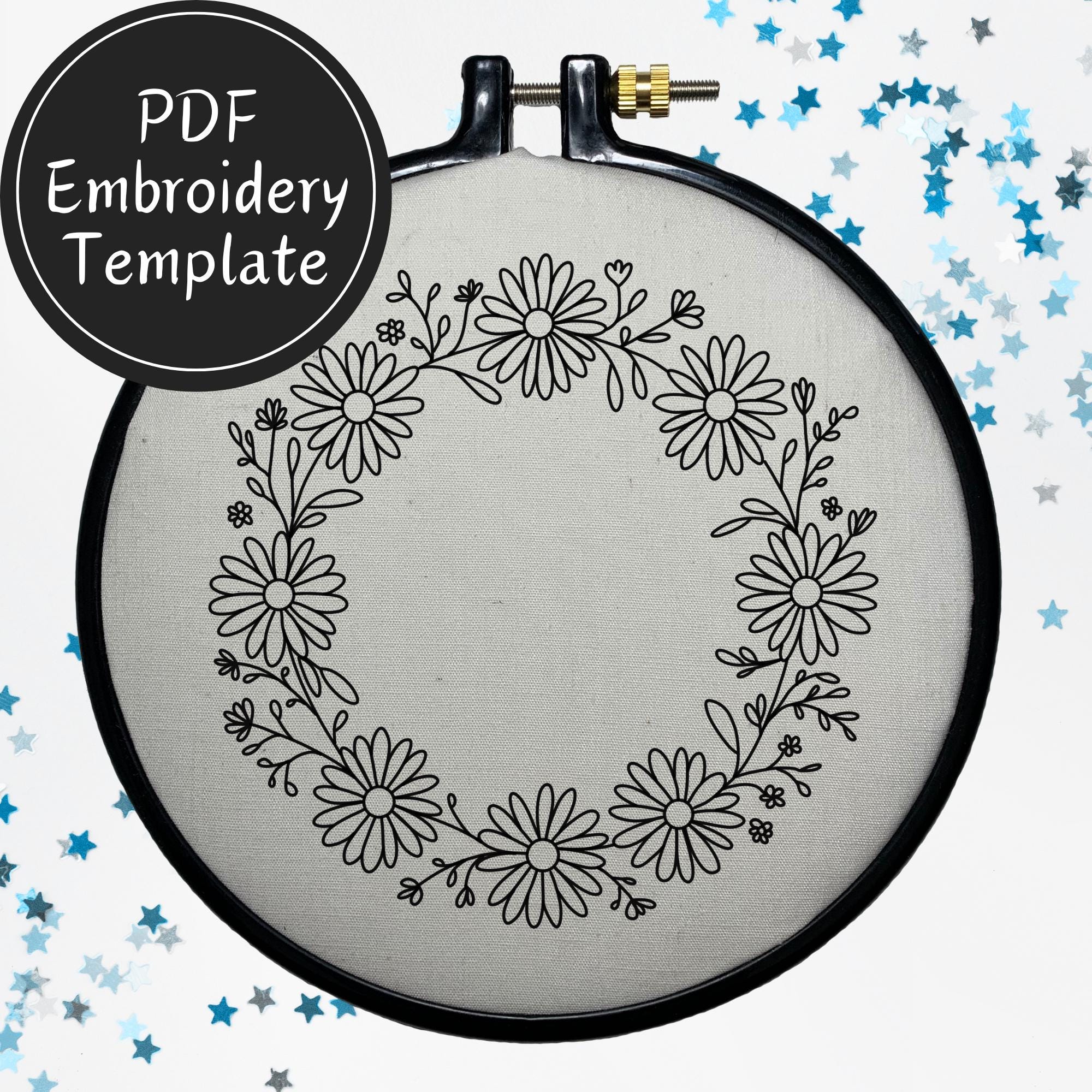 Epp Daisy Chain Pattern Daisy Chain Wreath Hand Embroidery Pattern DIY Embroidery - Etsy
