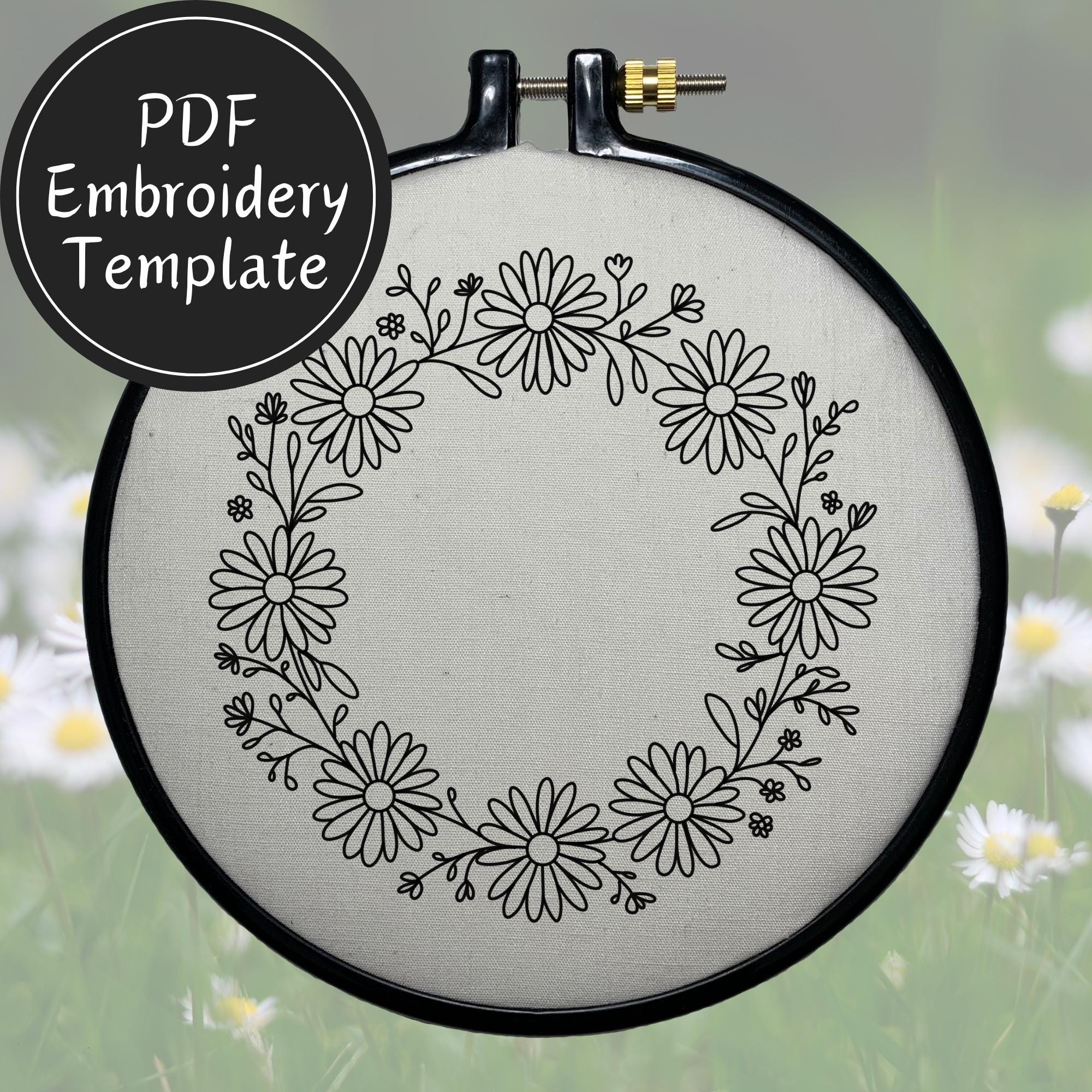 Epp Daisy Chain Pattern Daisy Chain Wreath Hand Embroidery Pattern DIY Embroidery - Etsy