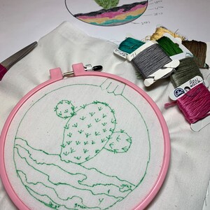 Desert Christmas Bulb Embroidery Pattern with a Cactus. image 4