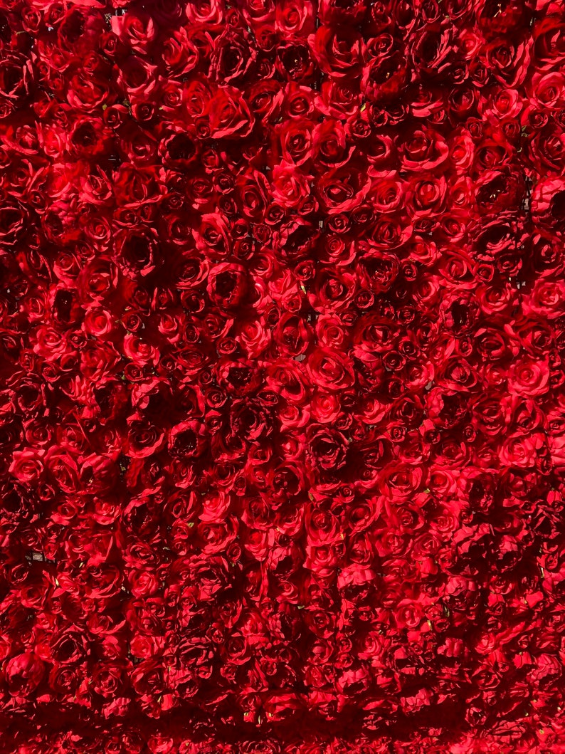 Red Flower Wall Etsy
