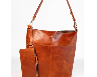 Personalised Leather Tote Bag | Broad Shoulder Straps | Spacious & Durable | Full Grain Leather | |