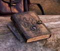 A5 DND Leather Journal | 240 Thick Vintage Pages | Brass C Clasp | Double Dragon notebook | Real Stones product logo