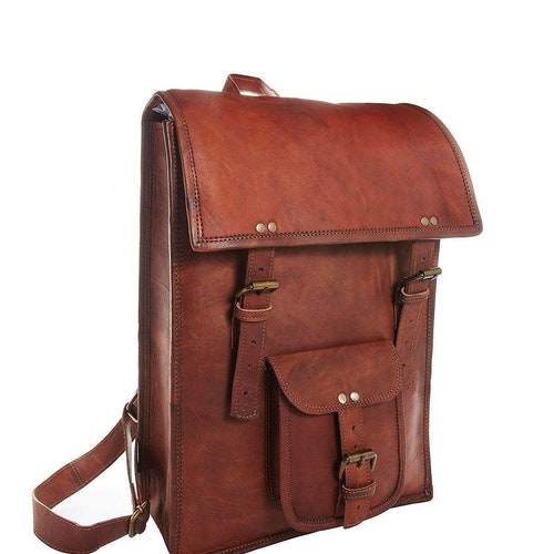Personalised 16 Inch Leather Backpack 