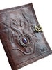 Amethyst Double Dragon Leather Journal | 240 Pages of your choice | Brass C Clasp | Antique/Medieval | Personalised DND Notebook 