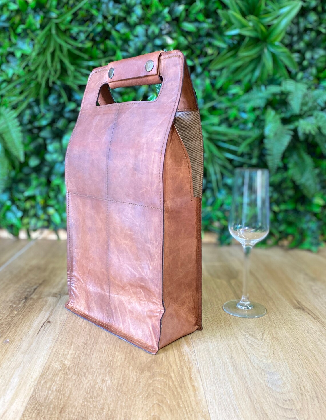 Leather Wine Case Wine Case for 2 Bottles Light Brown Etsy