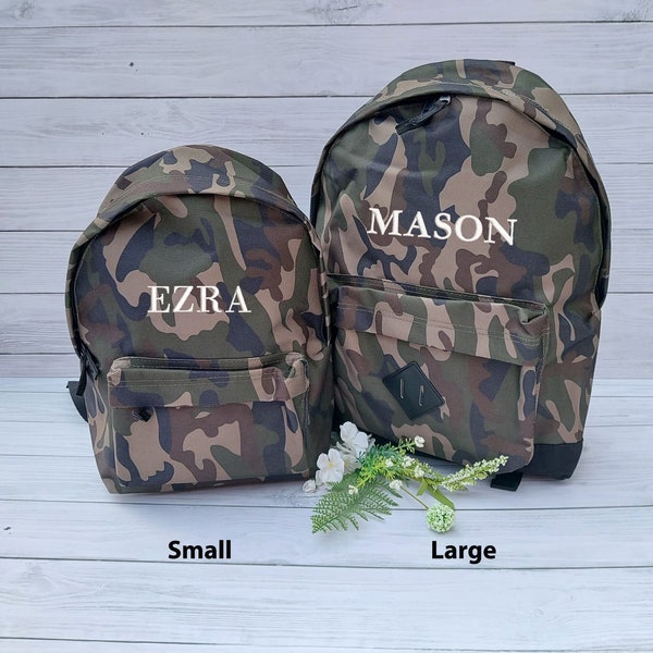 Embroidered Camouflage Toddler School Rucksack, Personalised Small Bag, Boys kids personalised bag, Personalised school bag, Nursery Bag