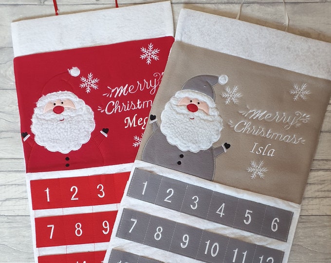 Personalised Deluxe Wall Hanging Advent Calendar, Fabric Advent