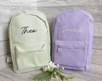 Zaino piccolo personalizzato, ricamato, borsa personalizzata per ragazzi, borsa da scuola per ragazze, borsa da scuola personalizzata, zaino per l'asilo nido