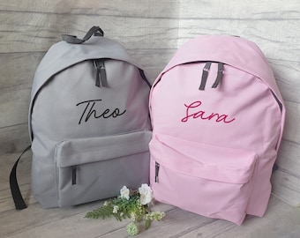 Embroidered Medium School Rucksack, Personalised Sports Bag, Boys, Girls personalised bag, Personalised school bag, Personalised Backpack