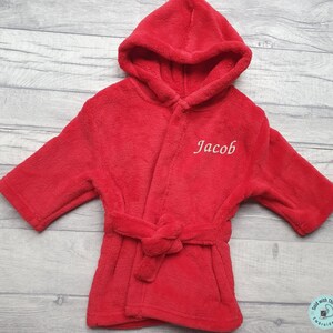 baby red dressing gown