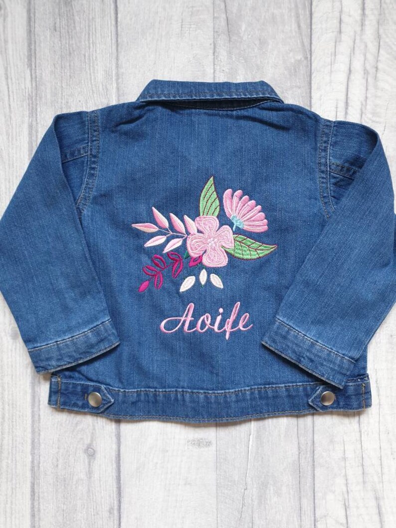 flower girl denim jacket