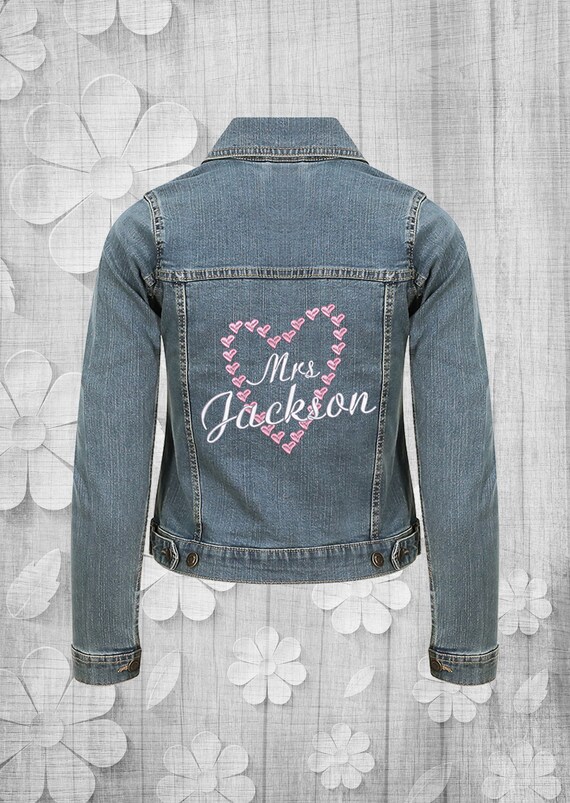 personalised wedding denim jacket