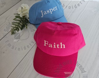 Personalised Childrens Cap, Embroidered Sun Hat, Baby Baseball Cap