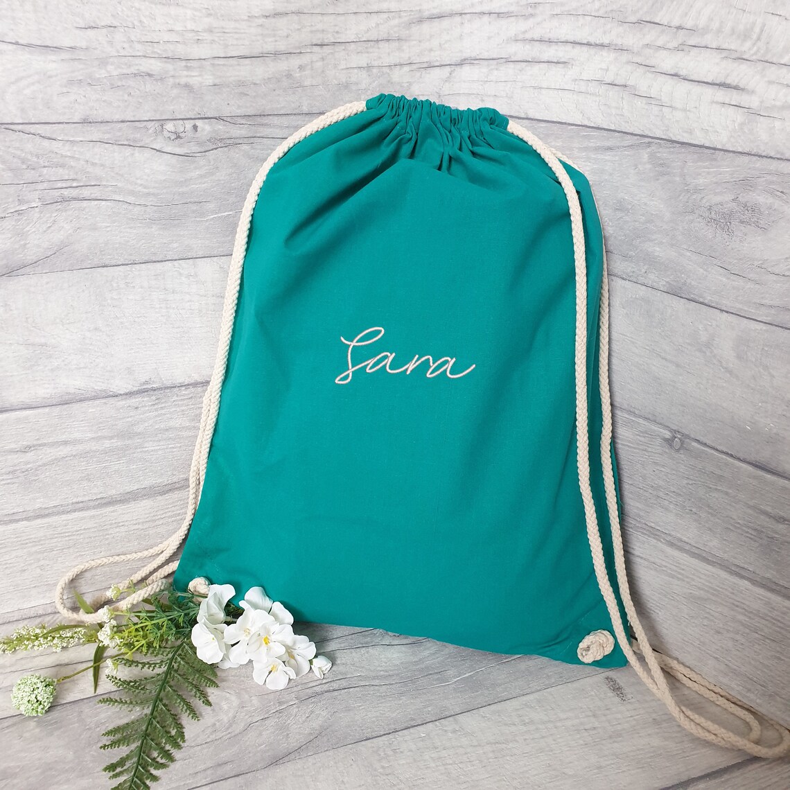 Personalised Cotton Drawstring Bag Embroidered Boys Etsy UK