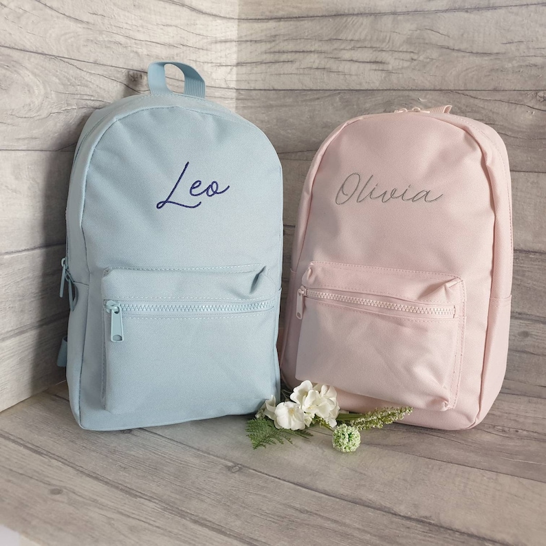 Personalised Small Toddler Rucksack, Embroidered, Boys personalised bag, Girls school bag, Personalised school bag, Nursery backpack image 1