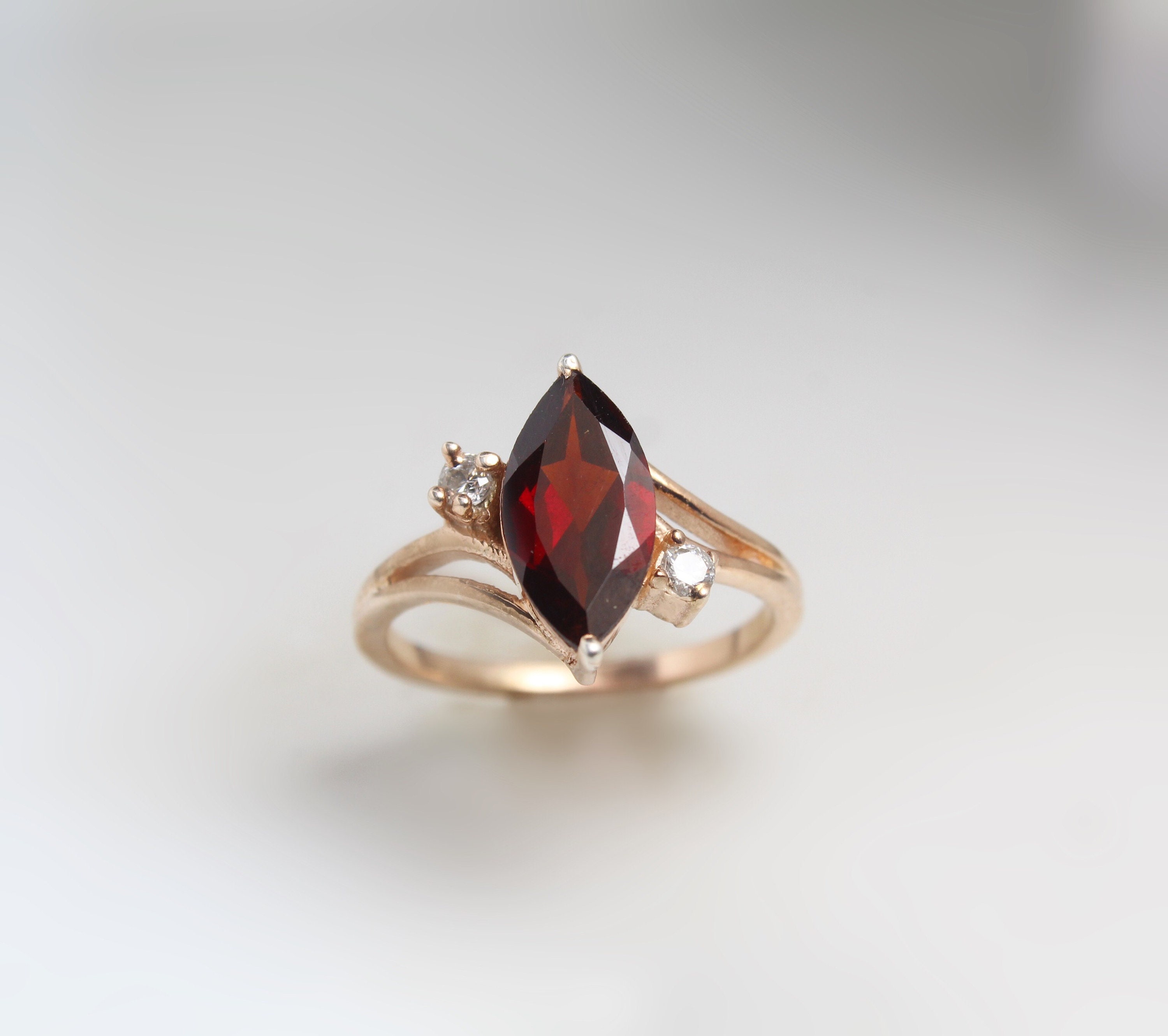 Natural Garnet Ring Engagement Ring Red Garnet Ring | Etsy