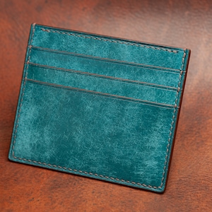 Kreditkartenetui Mini Portemonnaie beidseitig Pueblo Leder Handmade