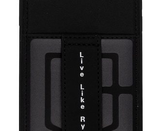 Live Like Ryan - Vegan Leather iPhone Case with Card Holder, Finger Loop, Adjustable Kickstand | -Walli Cases